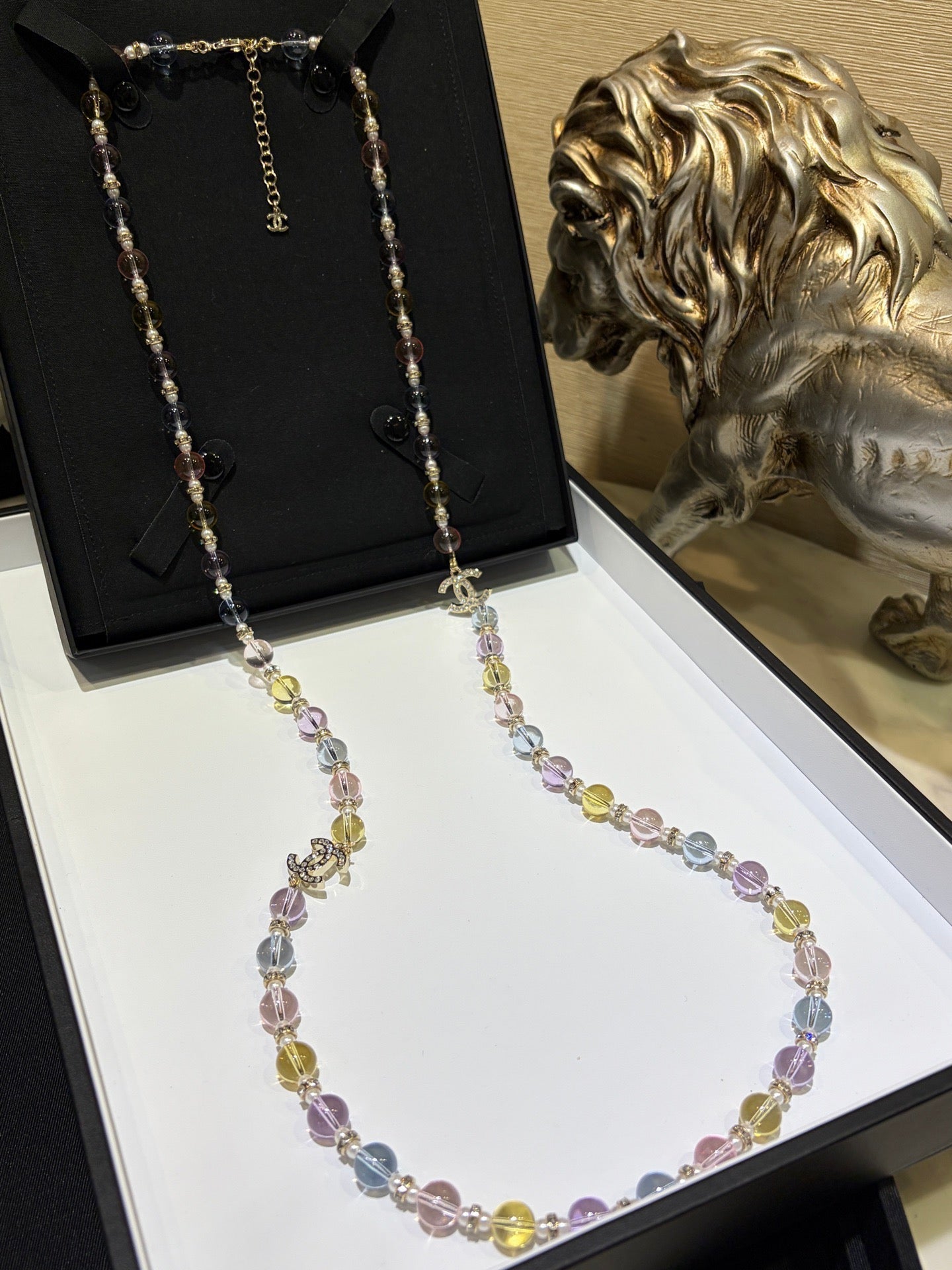 Chanel 2026 Colorful Crystal Full Rhinestone Double C Necklace