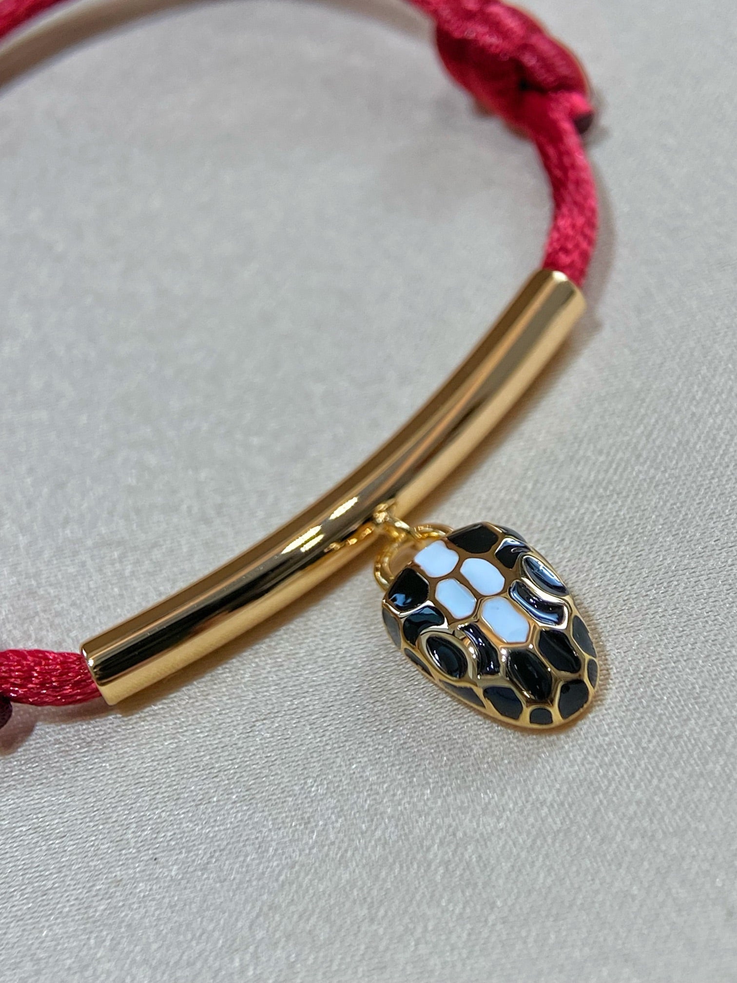 BVLGARI BVL RED SNAKE ROPE BRACELET