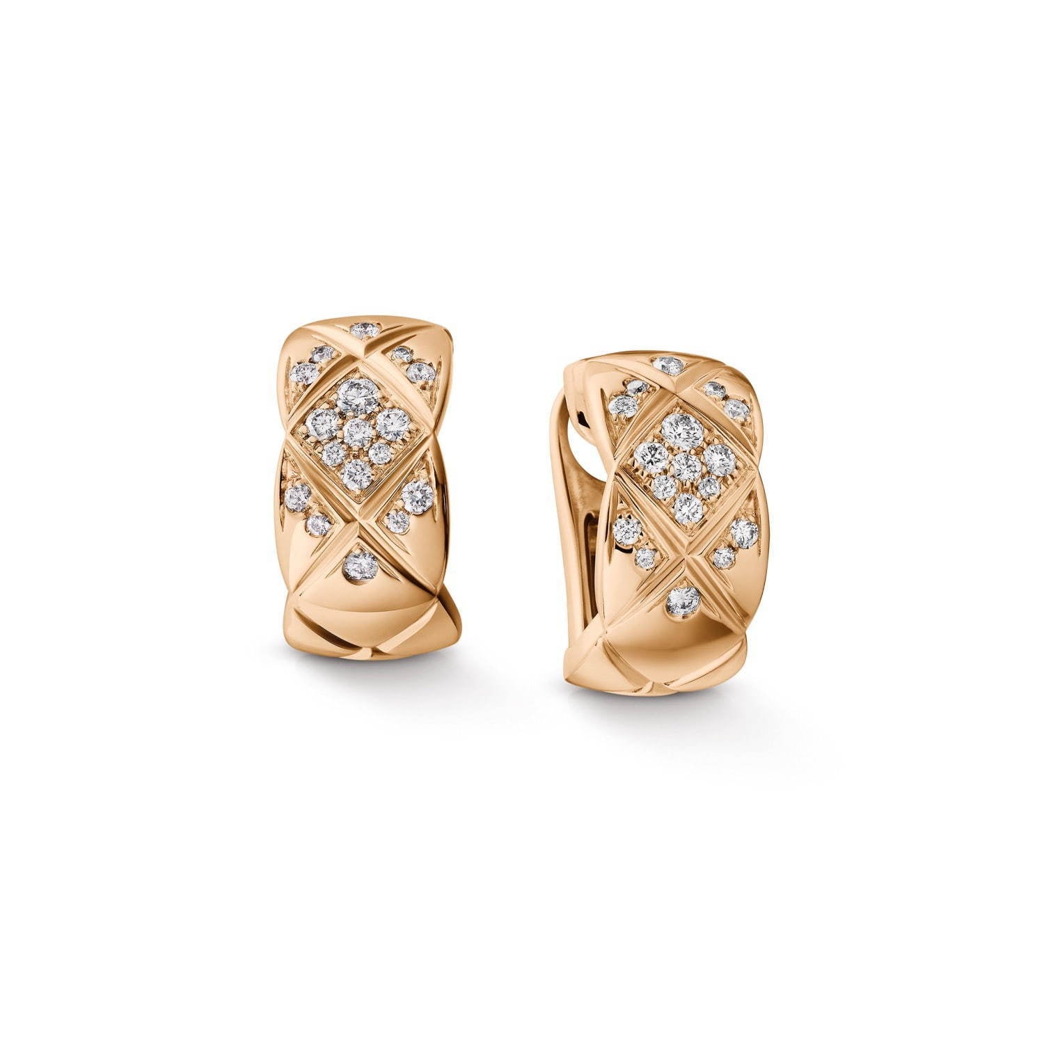 Chanel Crush Diamond Pink Gold Earrings