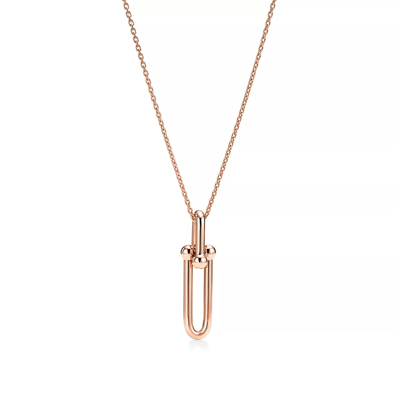 TIFFANY HARDWEAR DROP DOUBLE LINK PEDANT NECKLACE