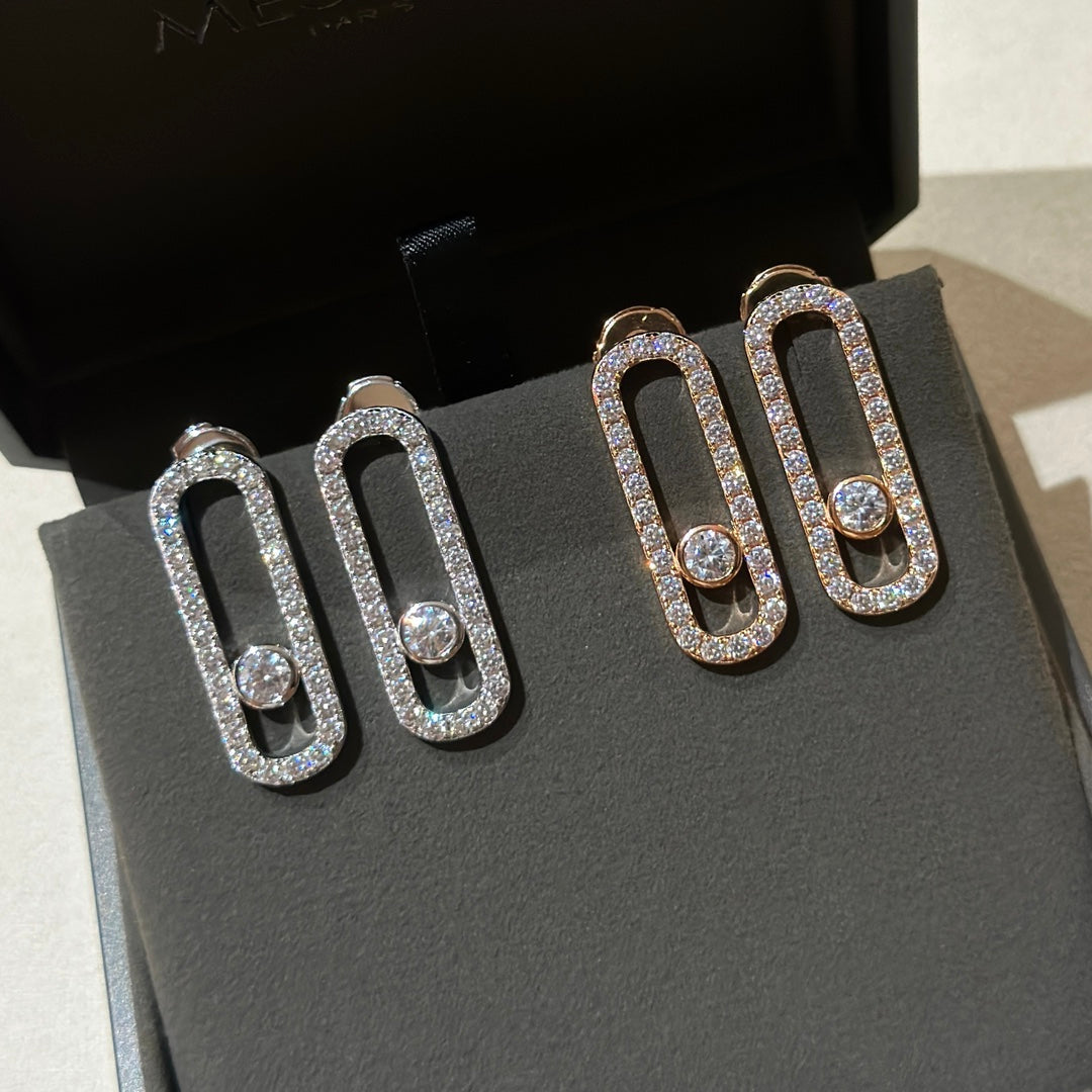MESSIKA MOVE UNO MEDIUM PAVED DIAMOND EARRINGS